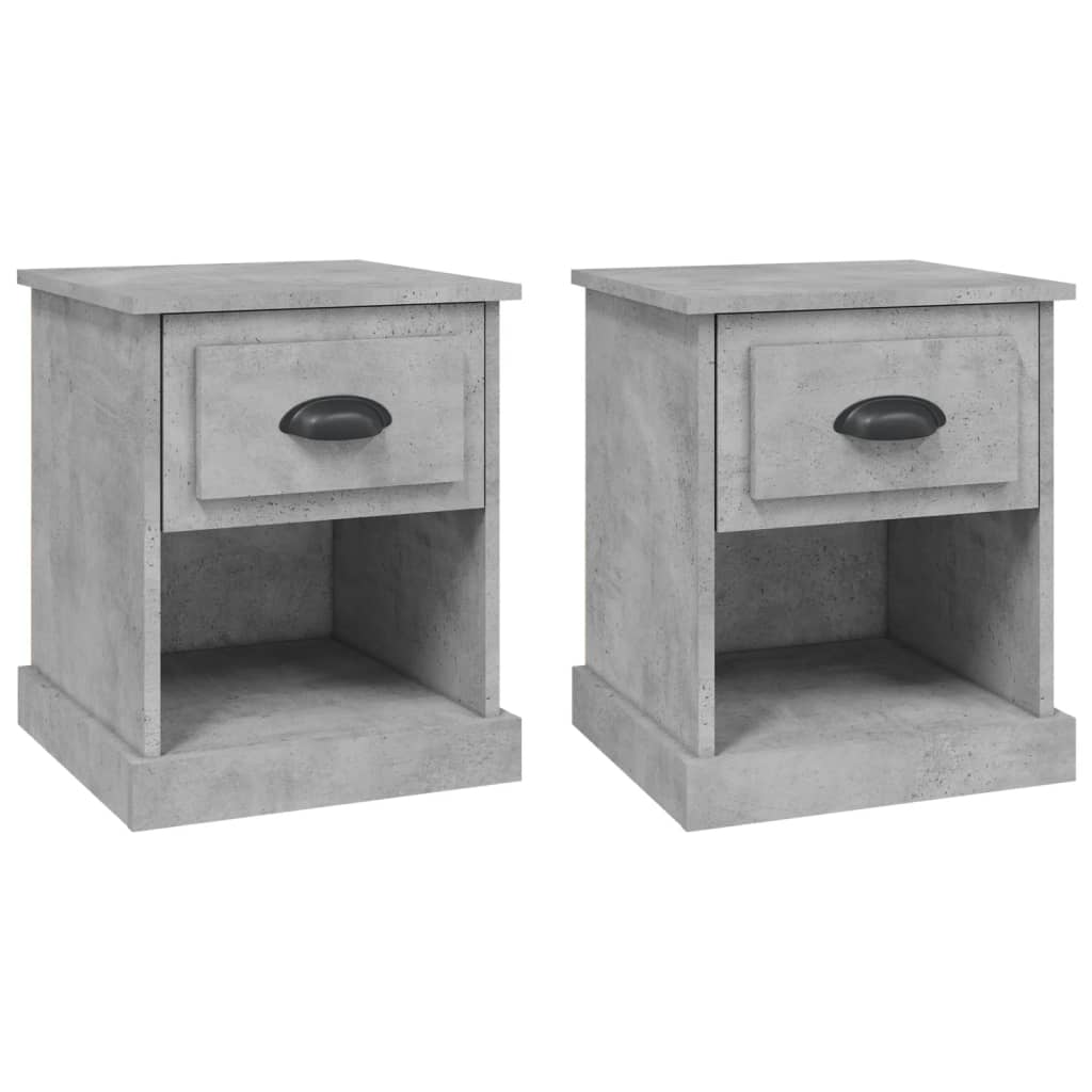 Nattbord 2 stk betonggrå 39x39x47,5 cm konstruert tre