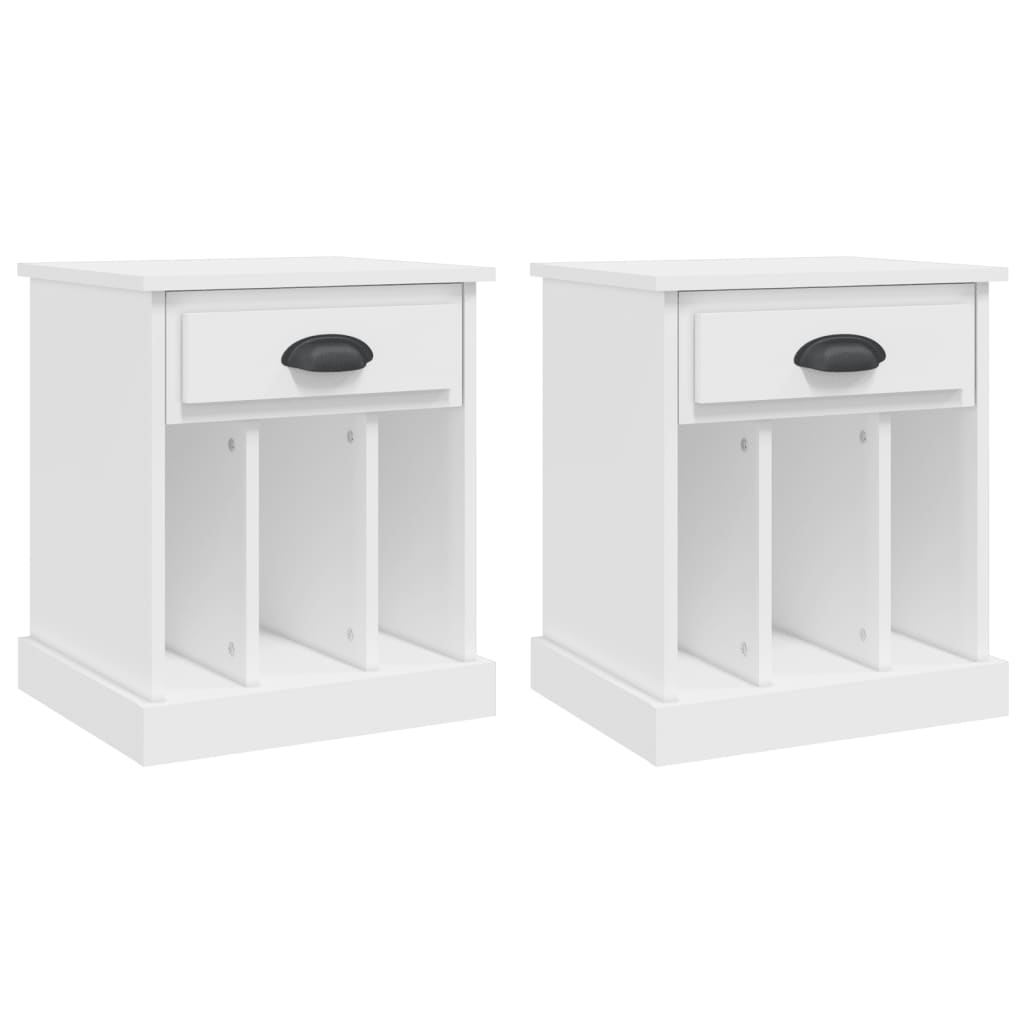 Nattbord 2 stk hvit 43x36x50