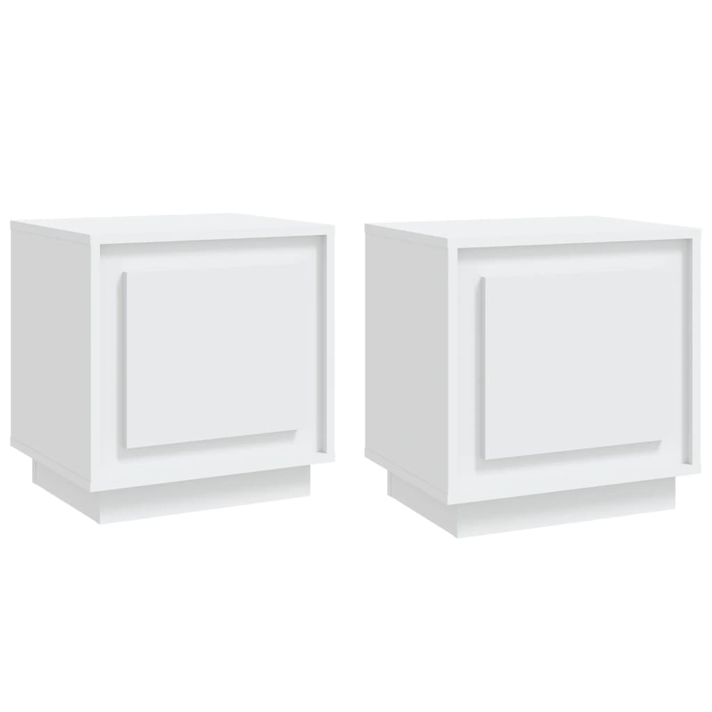 Nattbord 2 stk hvit 44x35x45 cm konstruert tre