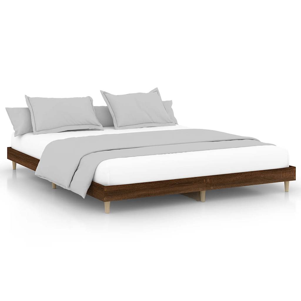Sengeramme brun eik 120x200 cm konstruert tre