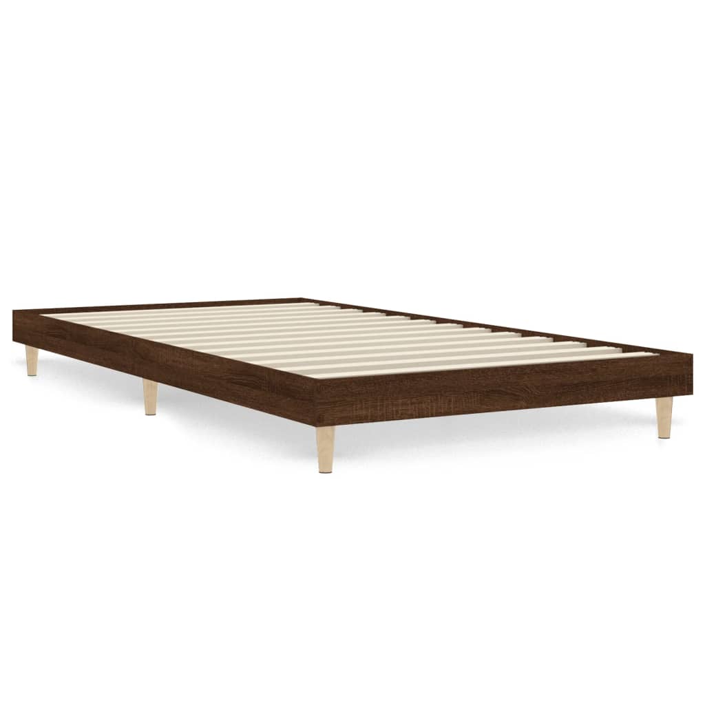 Sengeramme brun eik 100x200 cm konstruert tre