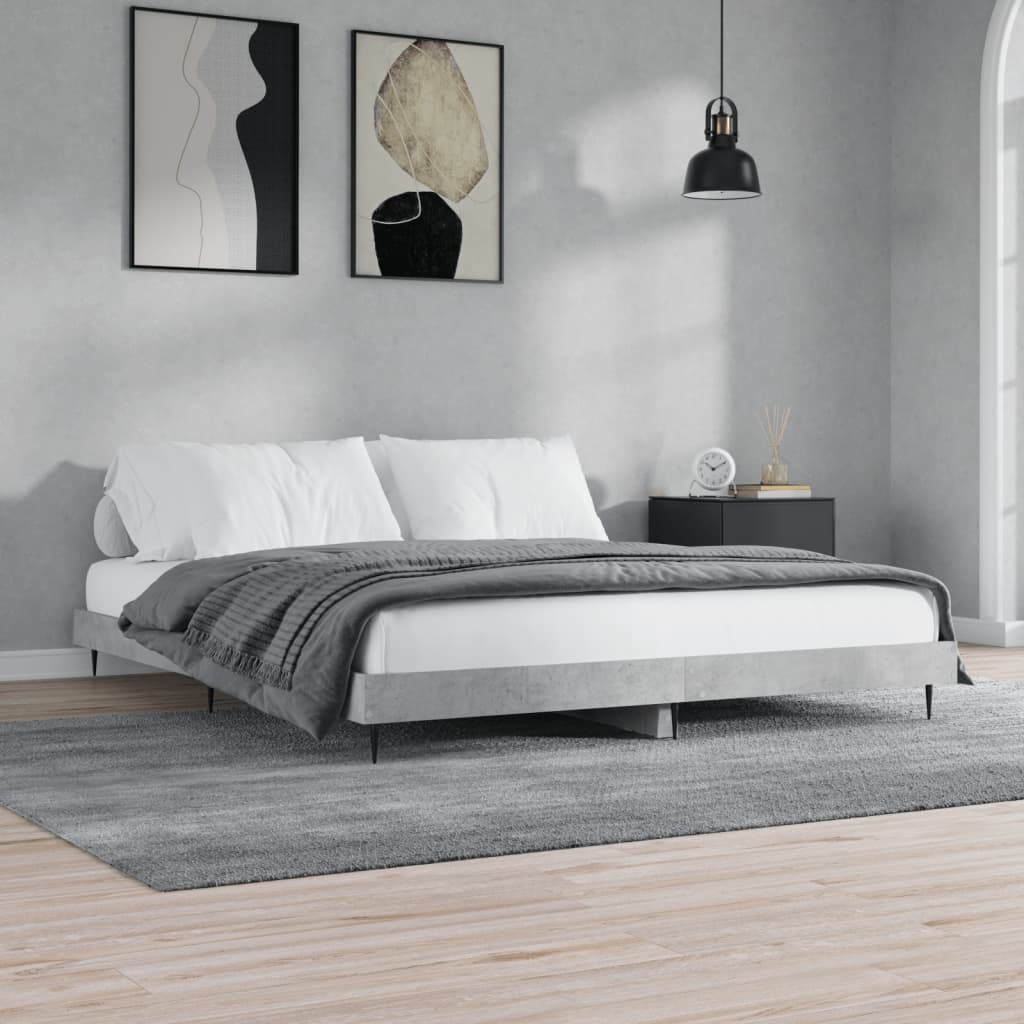 Sengeramme betonggrå 160x200 cm konstruert tre