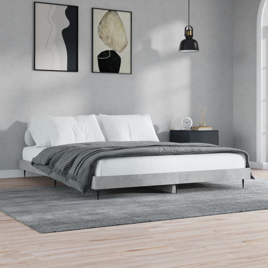 Sengeramme betonggrå 120x200 cm konstruert tre