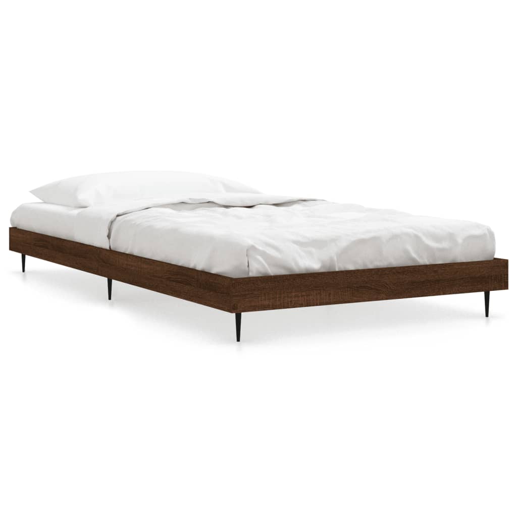 Sengeramme brun eik 100x200 cm konstruert tre