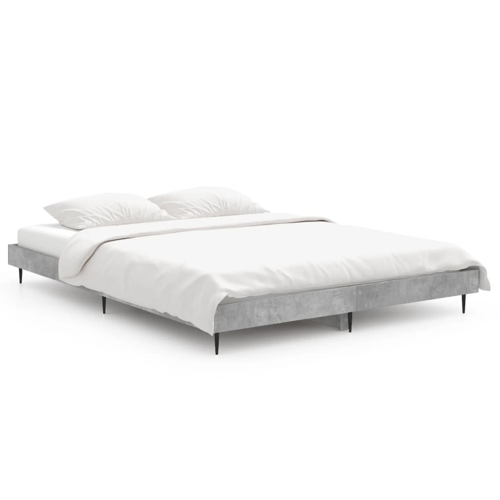 Sengeramme betonggrå 140x190 cm konstruert tre