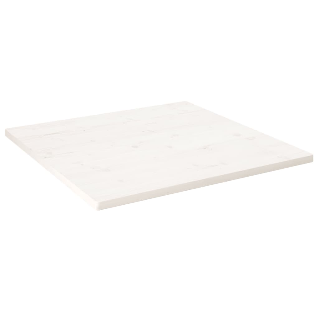 Bordplate hvit 70x70x2,5 cm heltre furu rektangulær