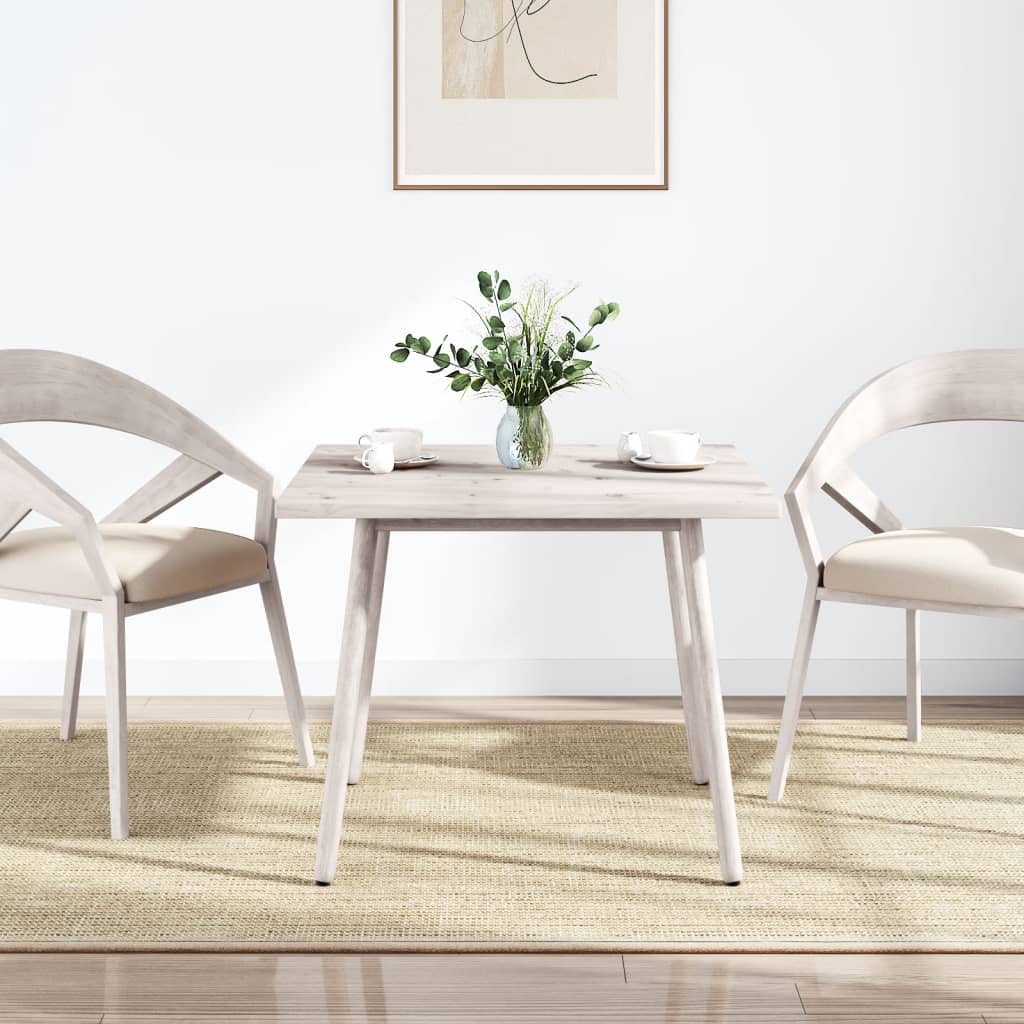 Bordplate hvit 70x70x2,5 cm heltre furu rektangulær