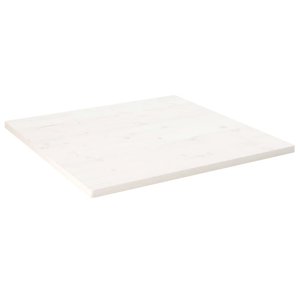 Bordplate hvit 80x80x2,5 cm heltre furu rektangulær