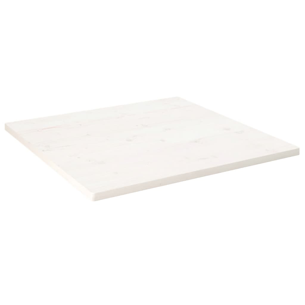 Bordplate hvit 90x90x2,5 cm heltre furu rektangulær