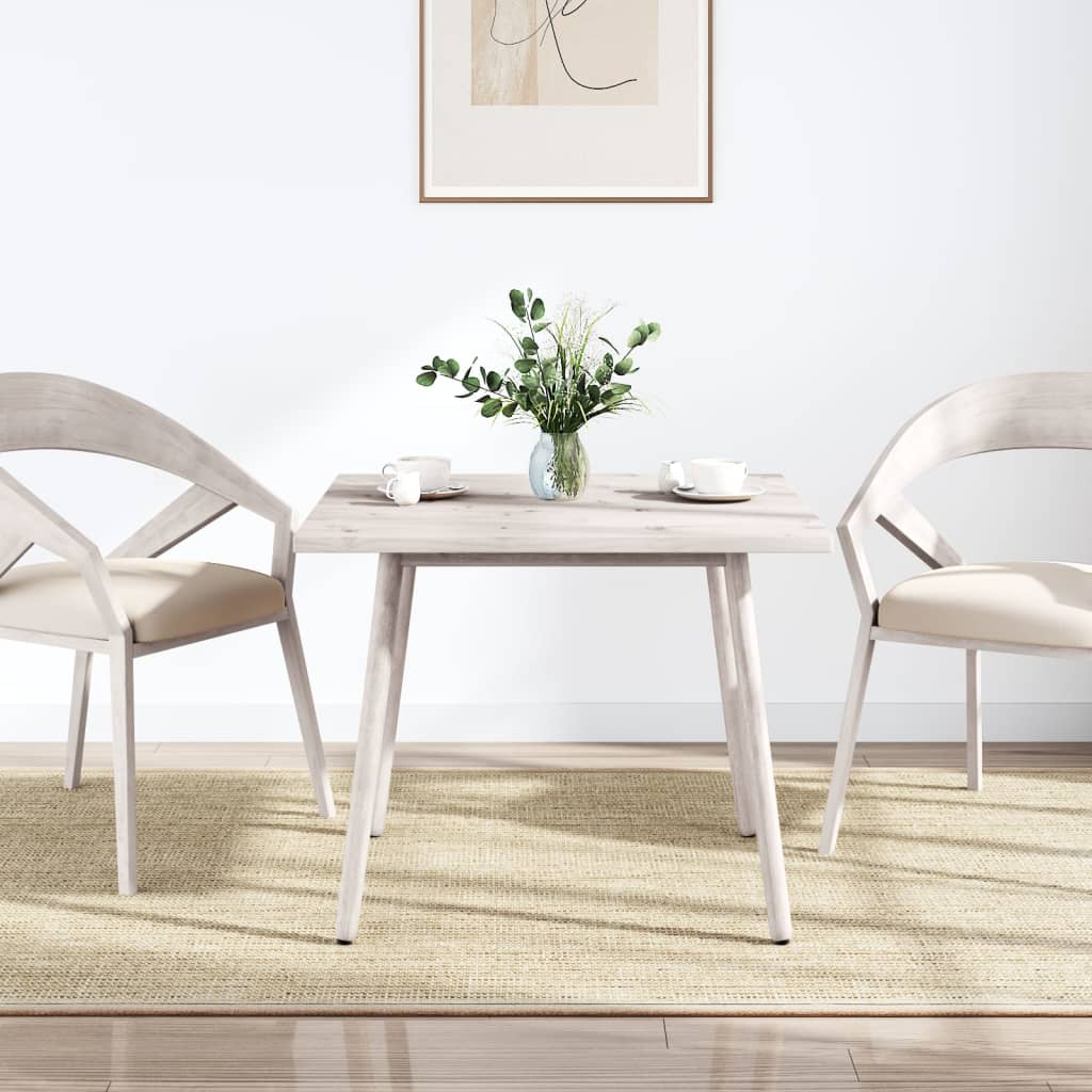 Bordplate hvit 90x90x2,5 cm heltre furu rektangulær