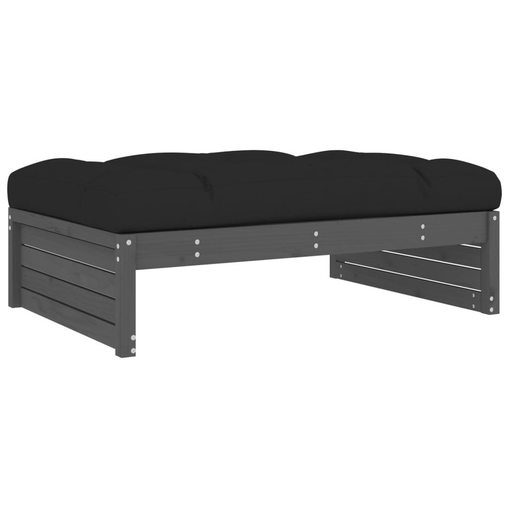 Hagefotskammel grå 120x80 cm heltre furu