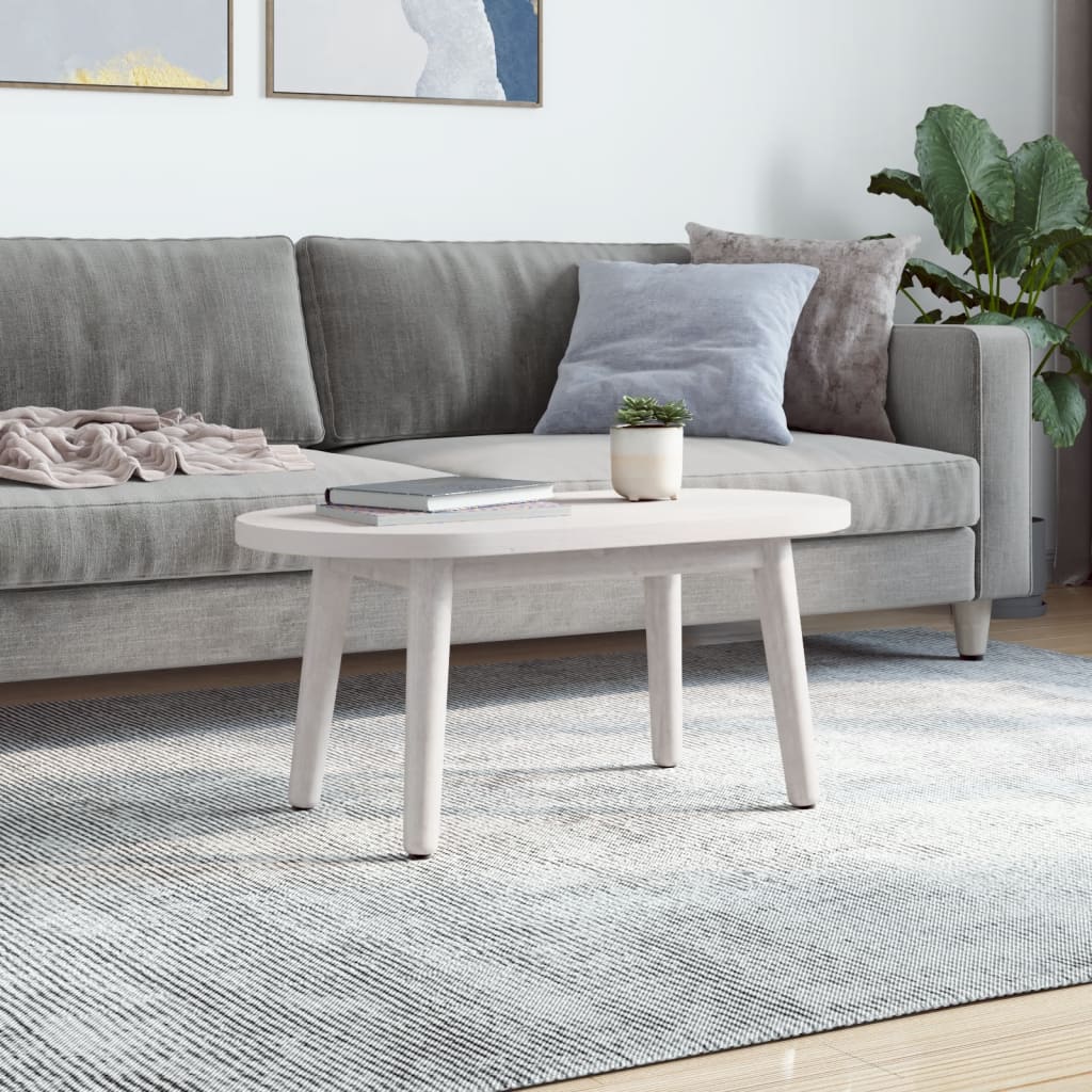 Bordplate hvit 60x30x2,5 cm heltre furu oval
