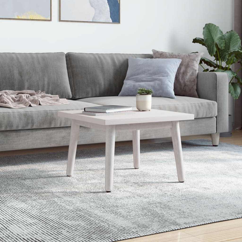 Bordplate hvit 50x50x2,5 cm heltre furu rektangulær