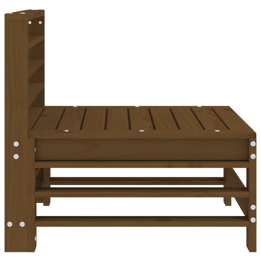 Hagemidtsofa honningbrun heltre furu