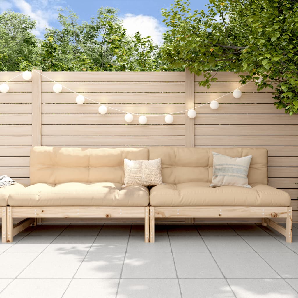 Utendørs midtsofaer 2 stk 120x80 cm heltre furu