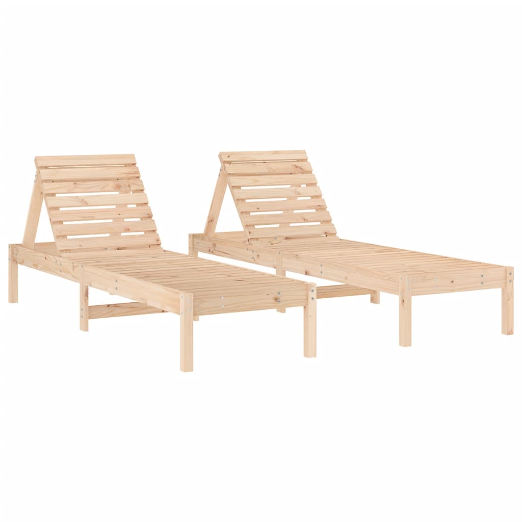 Solsenger 2 stk 199,5x60x74 cm heltre furu