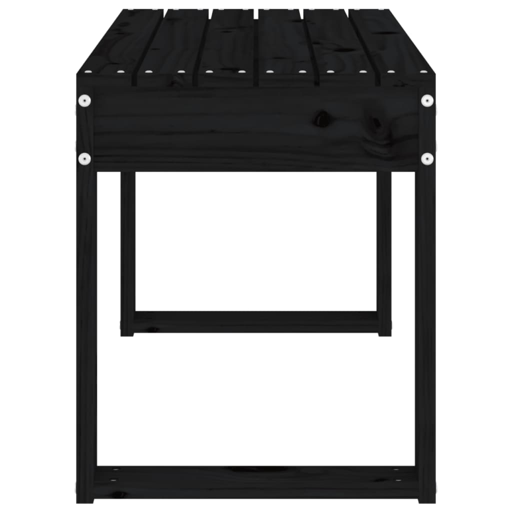 Hagebenk svart 80x38x45 cm heltre furu