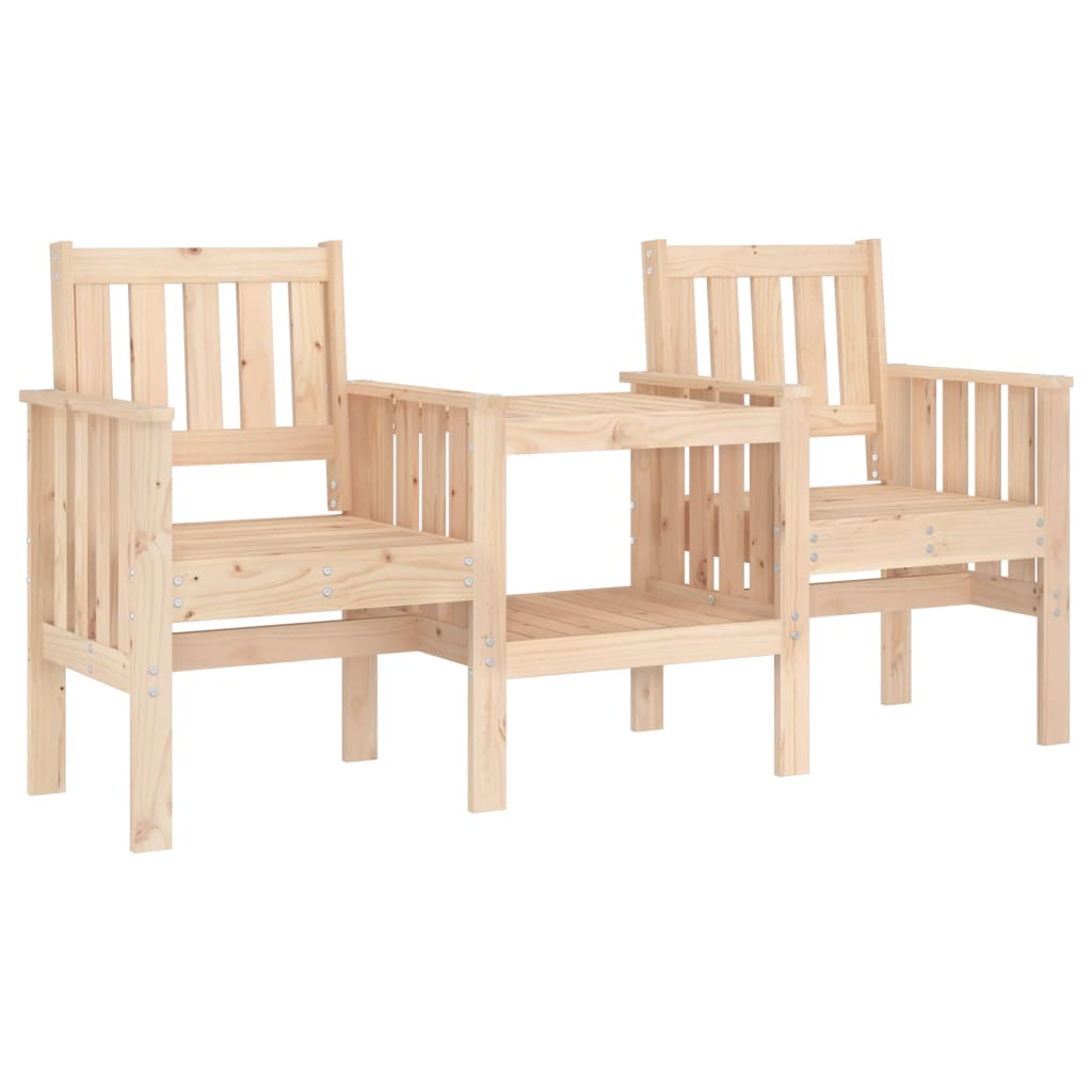 Hagebenk med bord 2-seters heltre furu