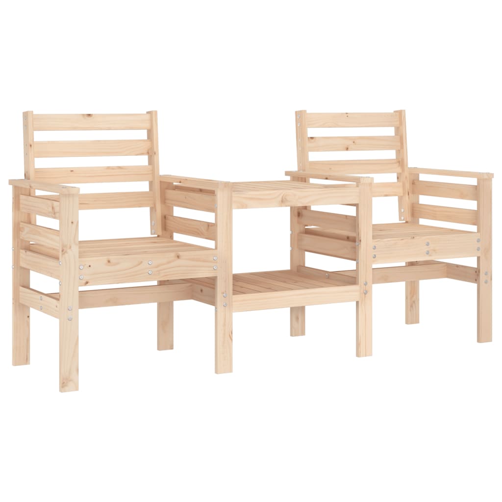 Hagebenk med bord 2-seters heltre furu