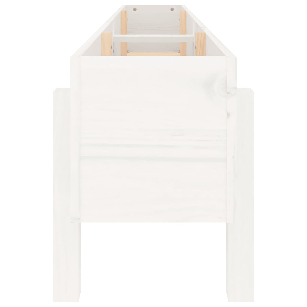 Høybed for hage hvit 160x30x38 cm heltre furu