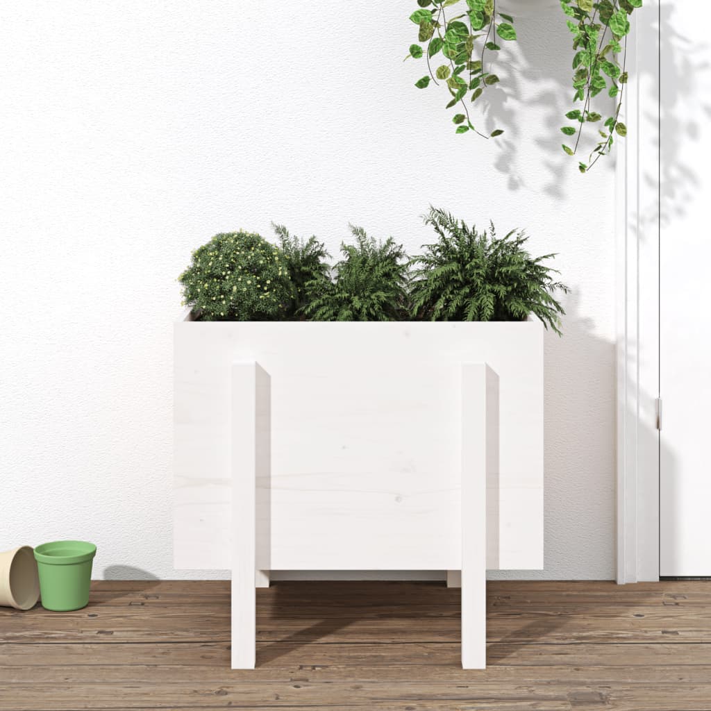 Hageplantekasse hvit 62x50x57 cm heltre furu