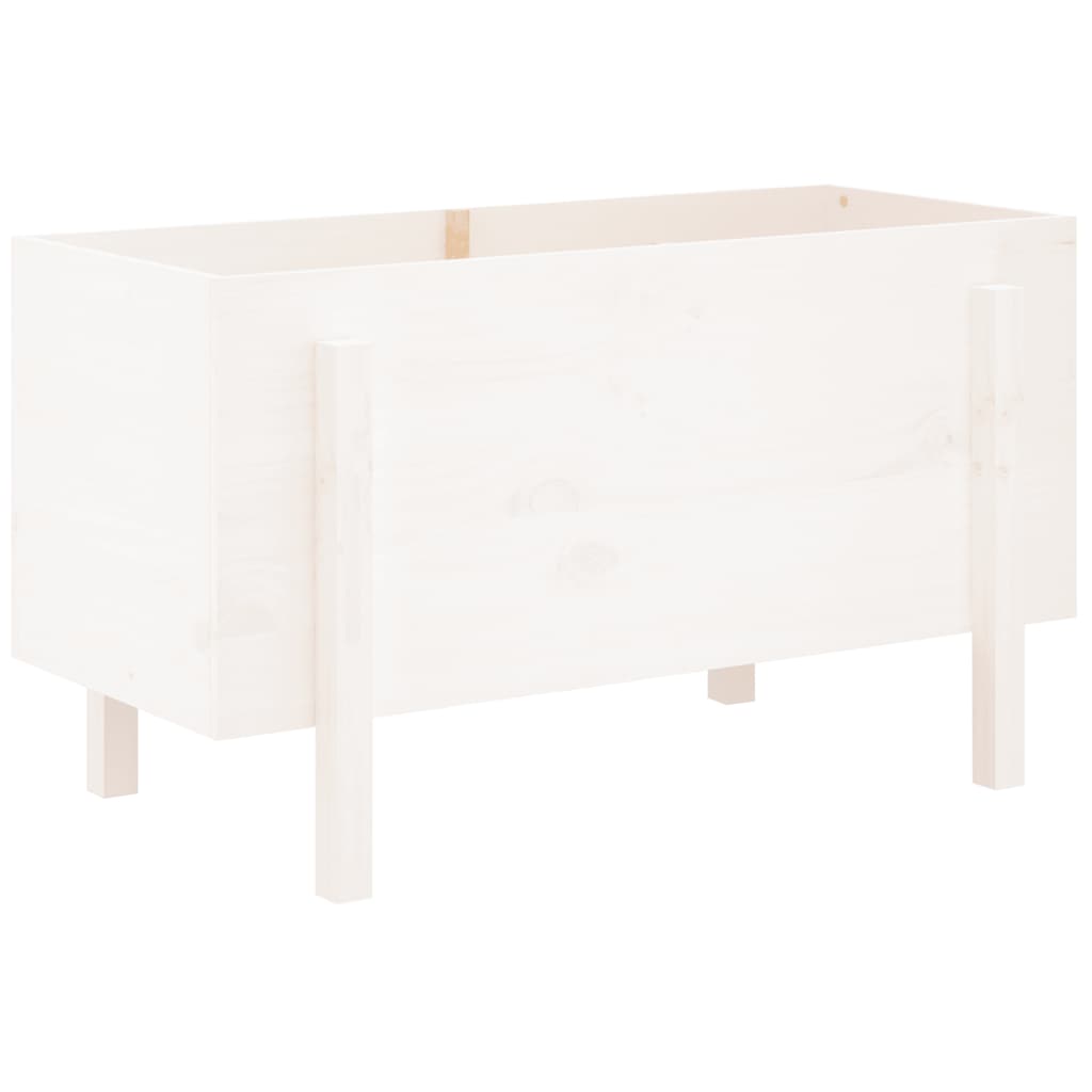 Høybed for hage hvit 101x50x57 cm heltre furu