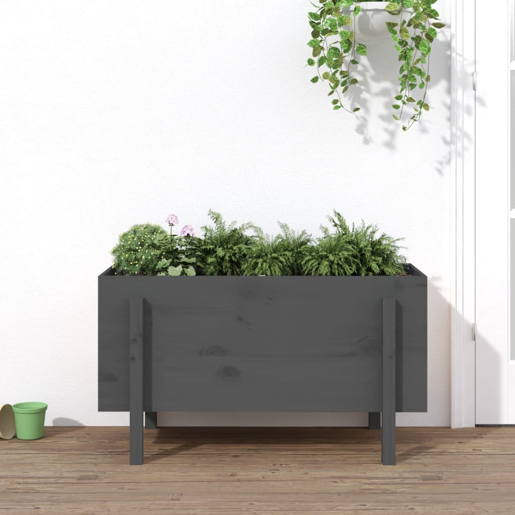 Høybed grå 101x50x57 cm heltre gran