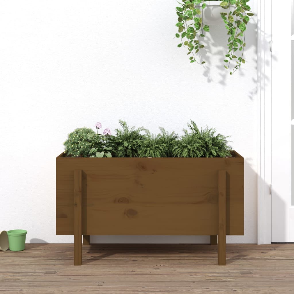 Høybed for hage honningbrun 101x50x57 cm heltre furu