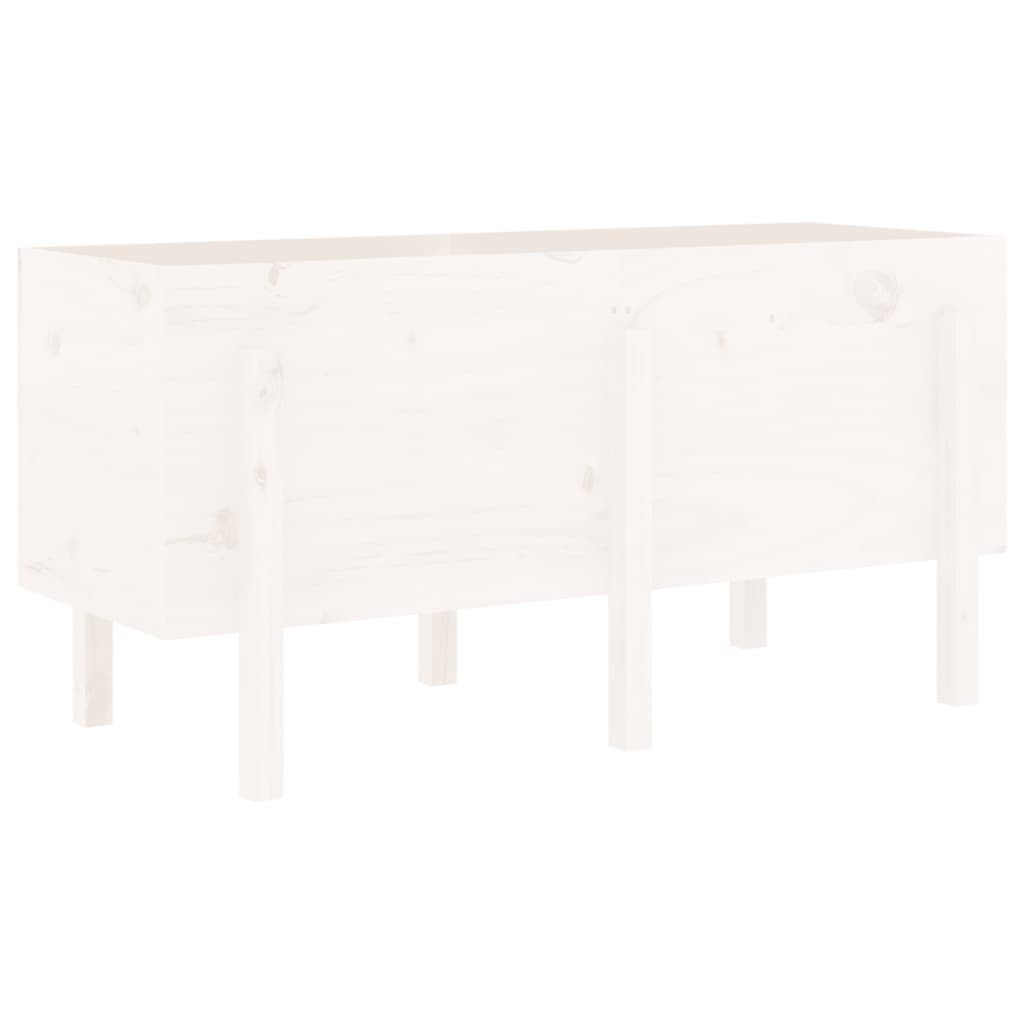 Høybed for hage hvit 121x50x57 cm heltre furu