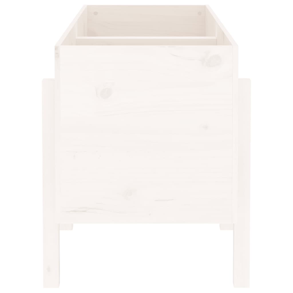 Høybed for hage hvit 121x50x57 cm heltre furu