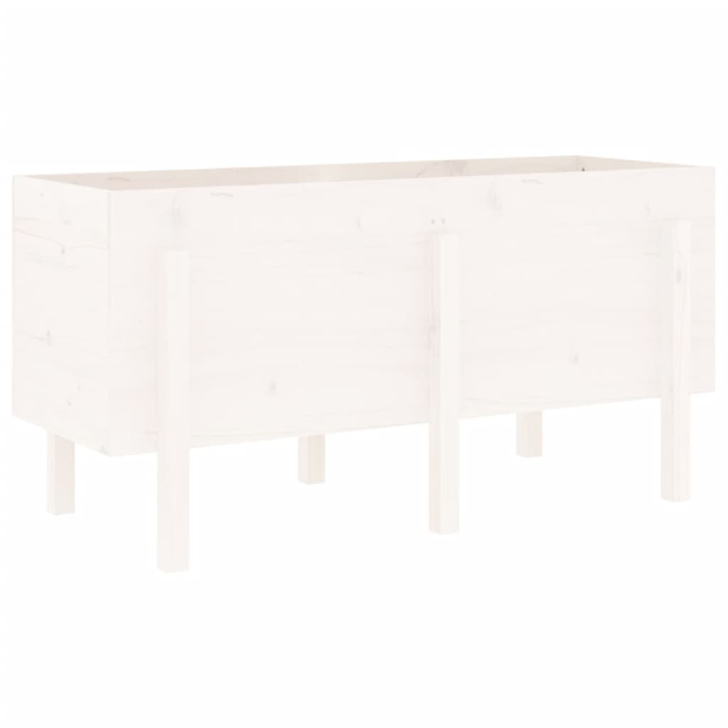 Høybed for hage hvit 121x50x57 cm heltre furu