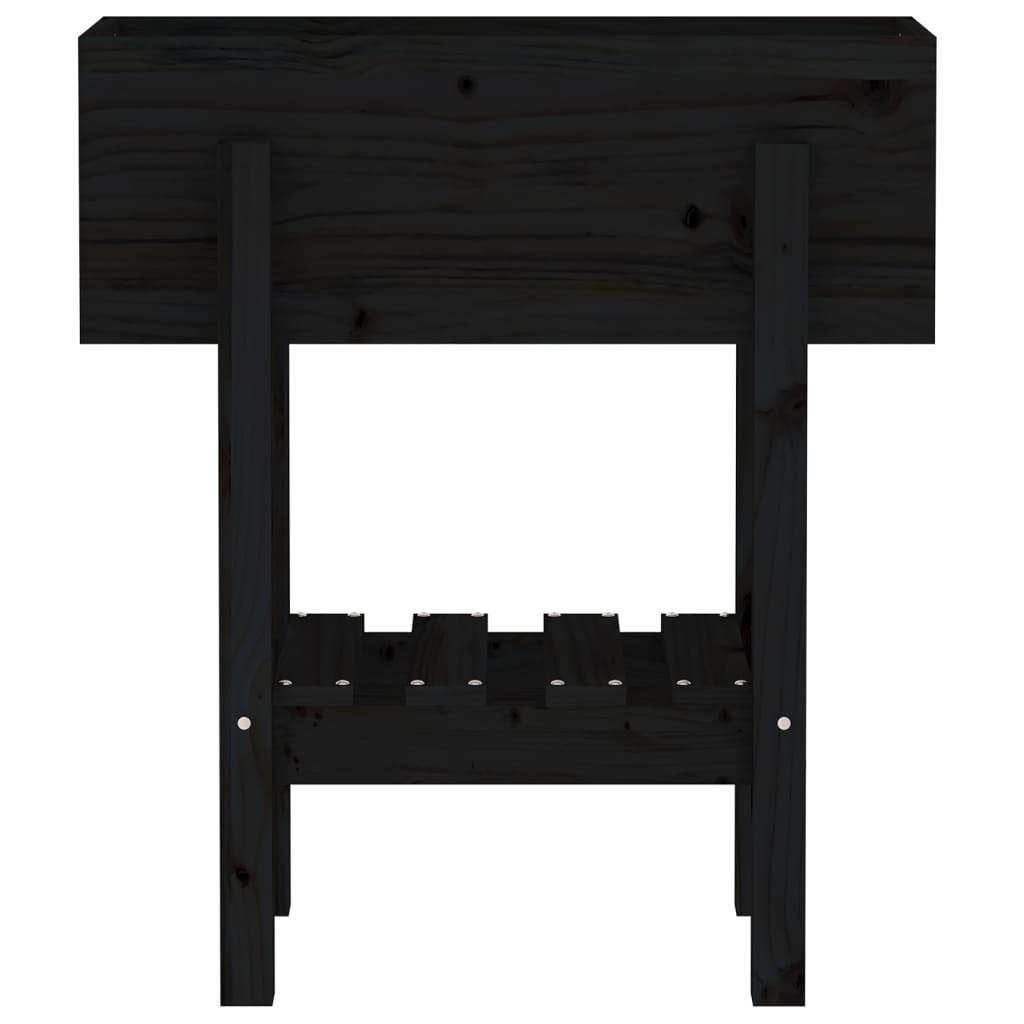 Hageplantekasse svart 62x30x69 cm heltre furu