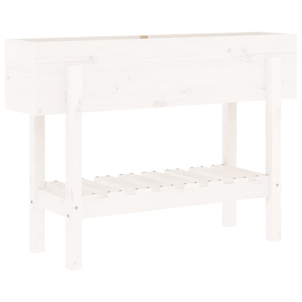 Høybed for hage hvit 101x30x69 cm heltre furu