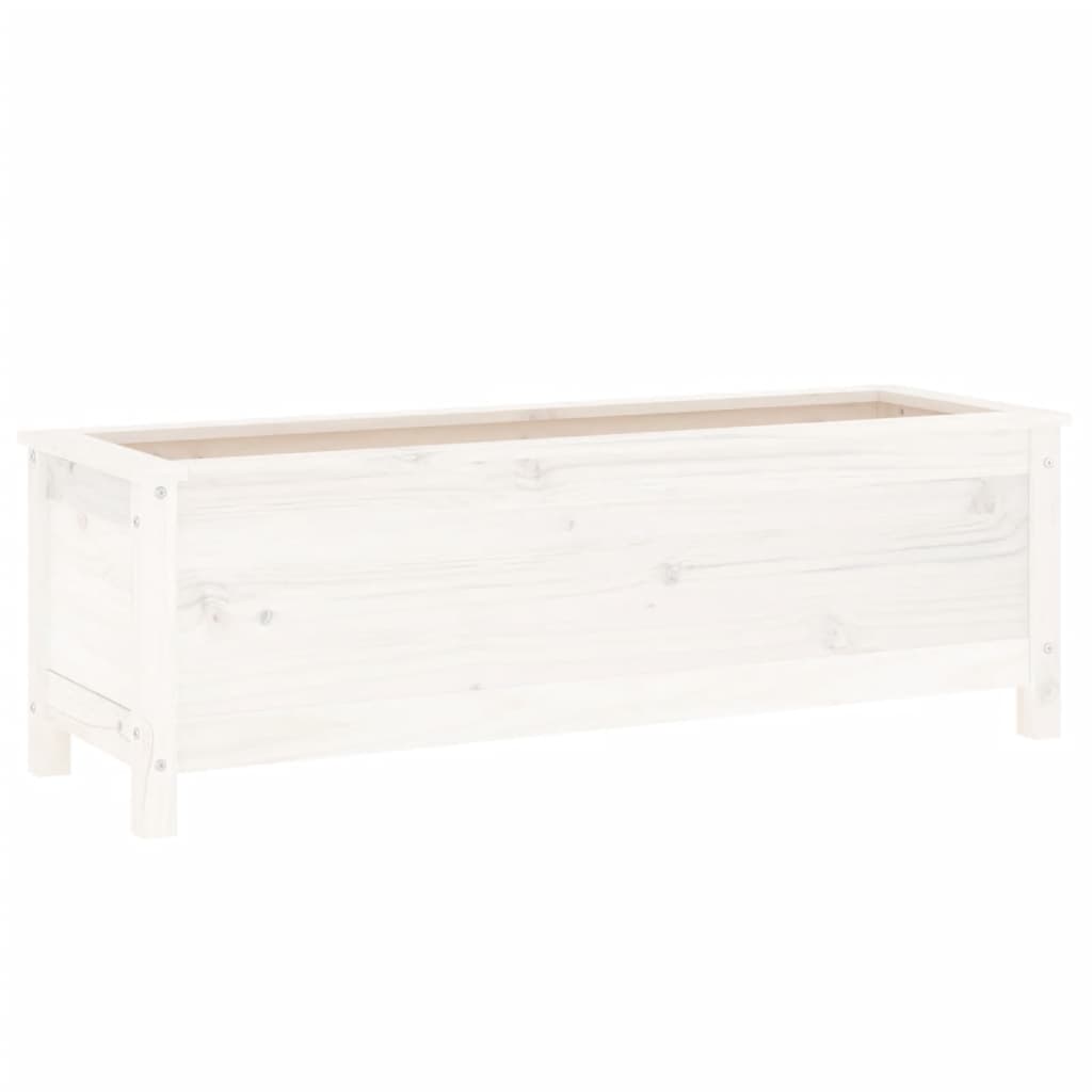 Høybed for hage hvit 119,5x40x39 cm heltre furu