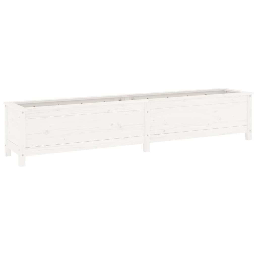 Høybed for hage hvit 199,5x40x39 cm heltre furu