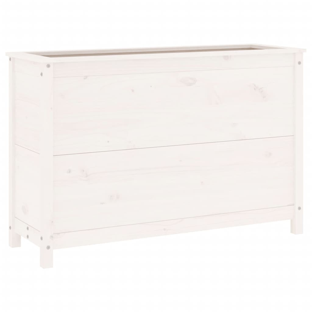 Høybed for hage hvit 119,5x40x78 cm heltre furu