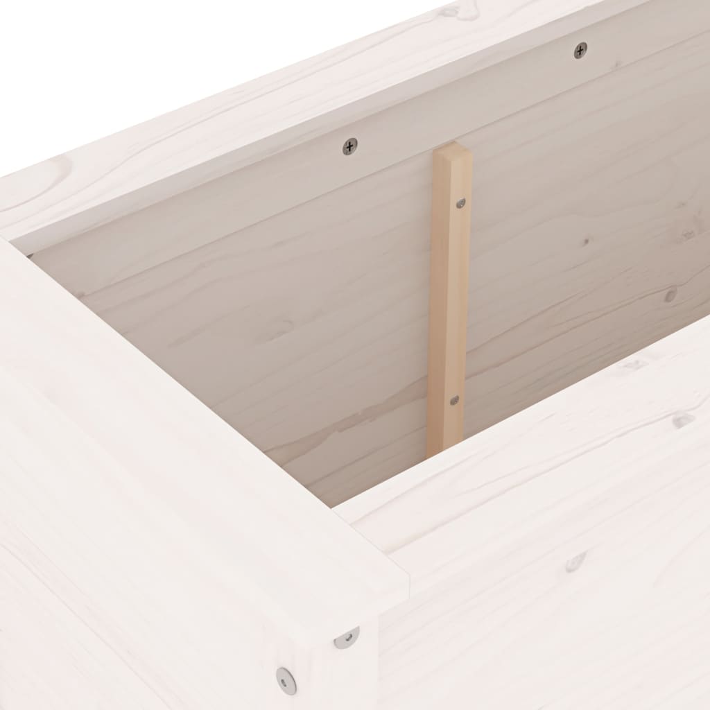 Høybed for hage hvit 119,5x40x78 cm heltre furu