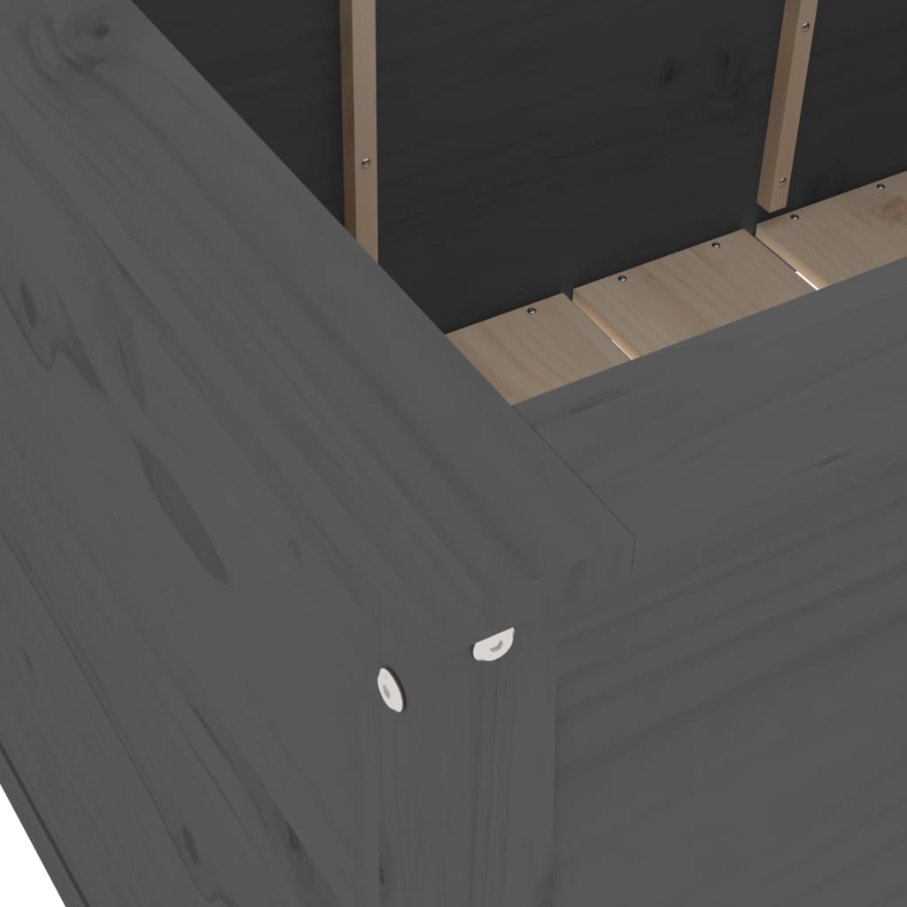 Høybed grå 119,5x82,5x78 cm heltre gran