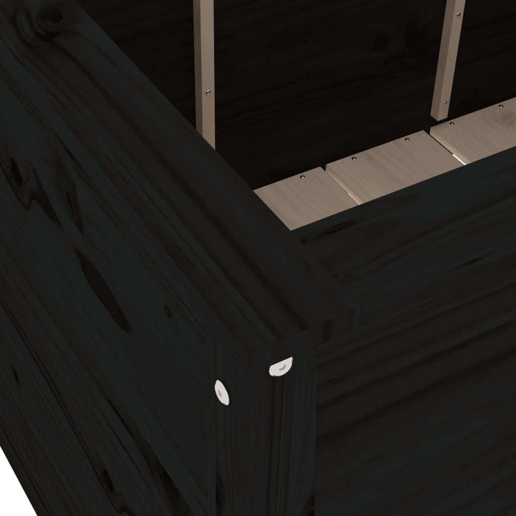 Høybed svart 119,5x82,5x78 cm heltre gran