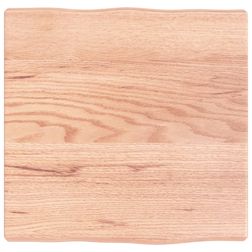 Bordplate lysebrun 40x40x(2-4)cm behandlet heltre naturlig kant