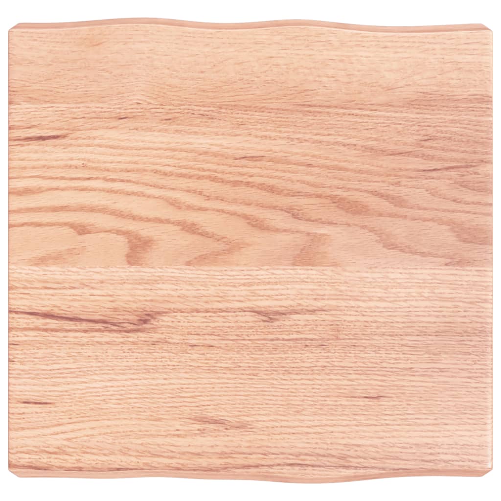 Bordplate lysebrun 40x40x(2-6)cm behandlet heltre naturlig kant