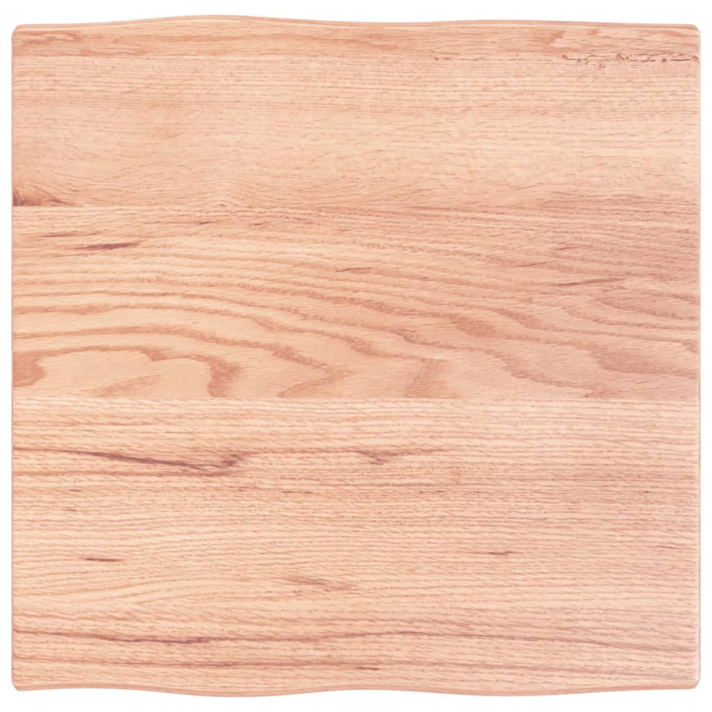 Bordplate lysebrun 60x60x2cm behandlet heltre eik naturlig kant