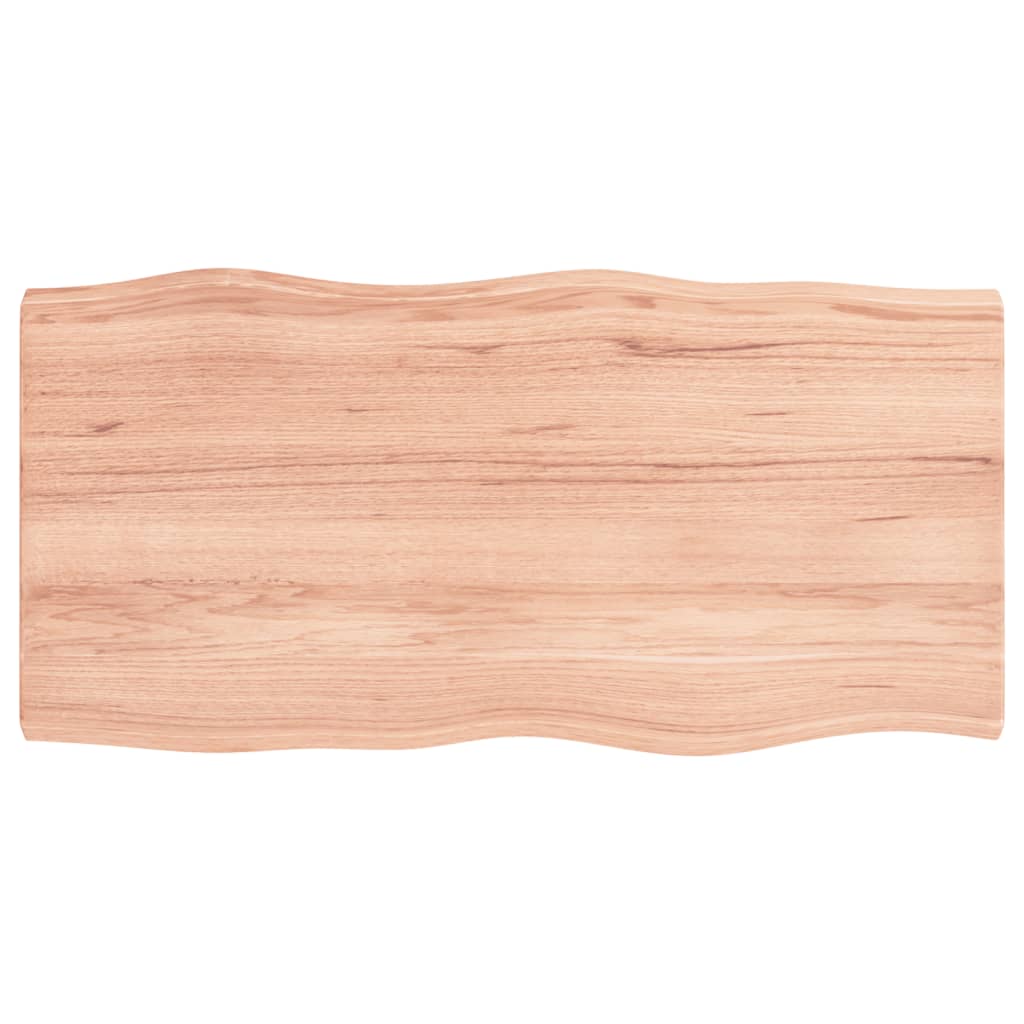 Bordplate lysebrun 80x40x(2-4)cm behandlet heltre naturlig kant