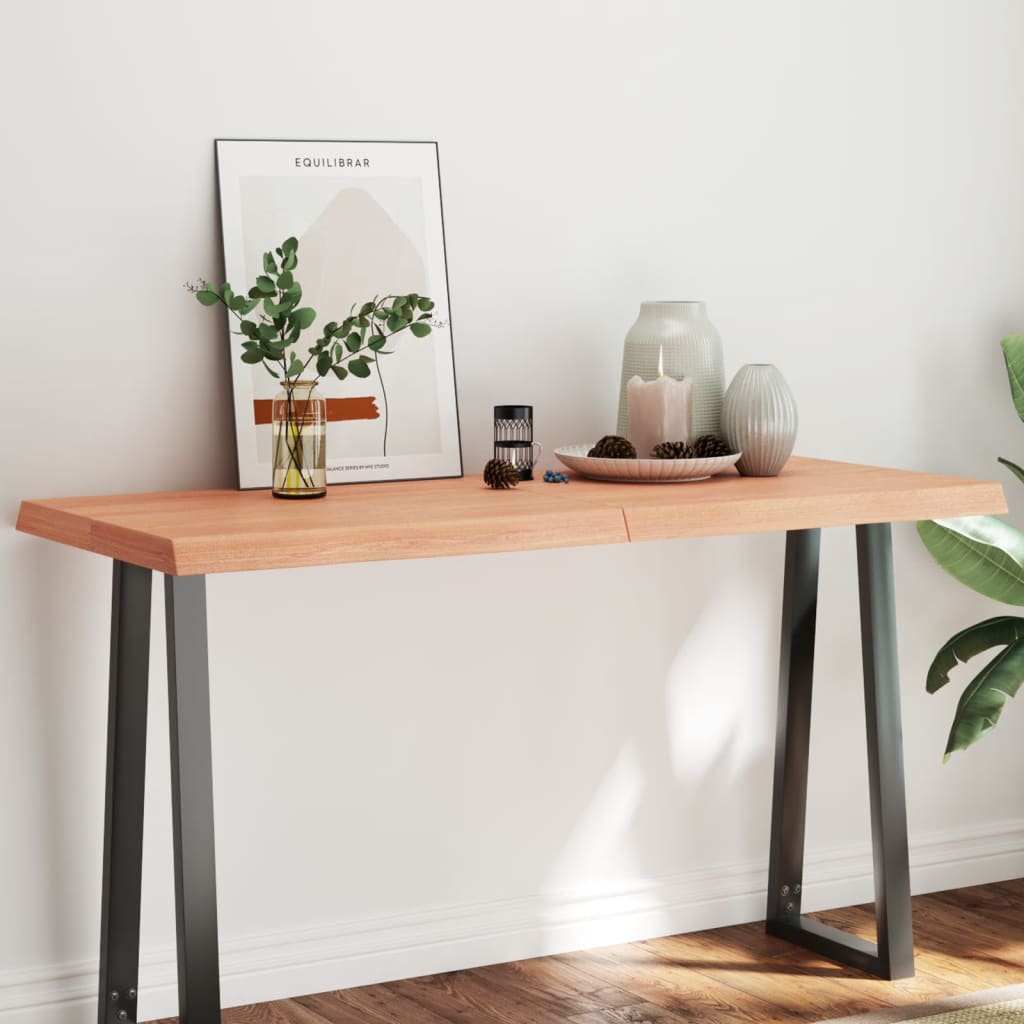 Bordplate lysebrun 140x60x(2-6)cm behandlet heltre naturlig