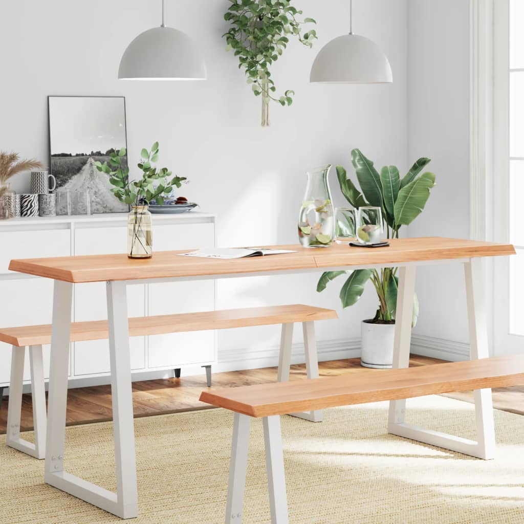 Bordplate lysebrun 180x50x(2-6)cm behandlet heltre naturlig