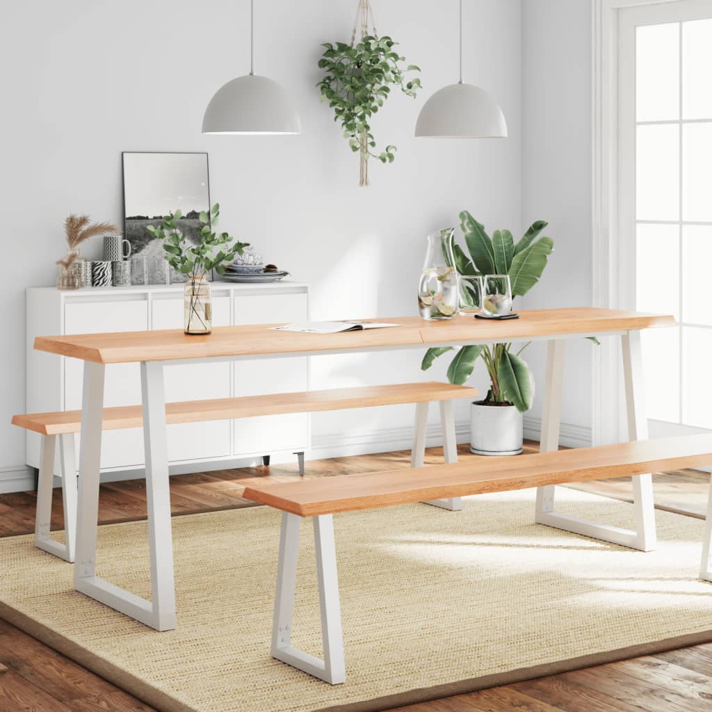 Bordplate lysebrun 200x40x(2-6)cm behandlet heltre naturlig