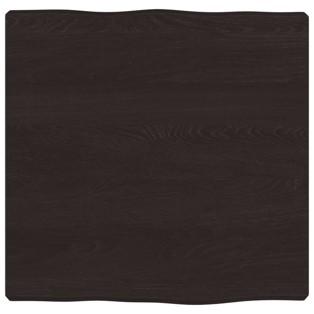Bordplate mørkebrun40x40x(2-4)cm behandlet heltre naturlig kant