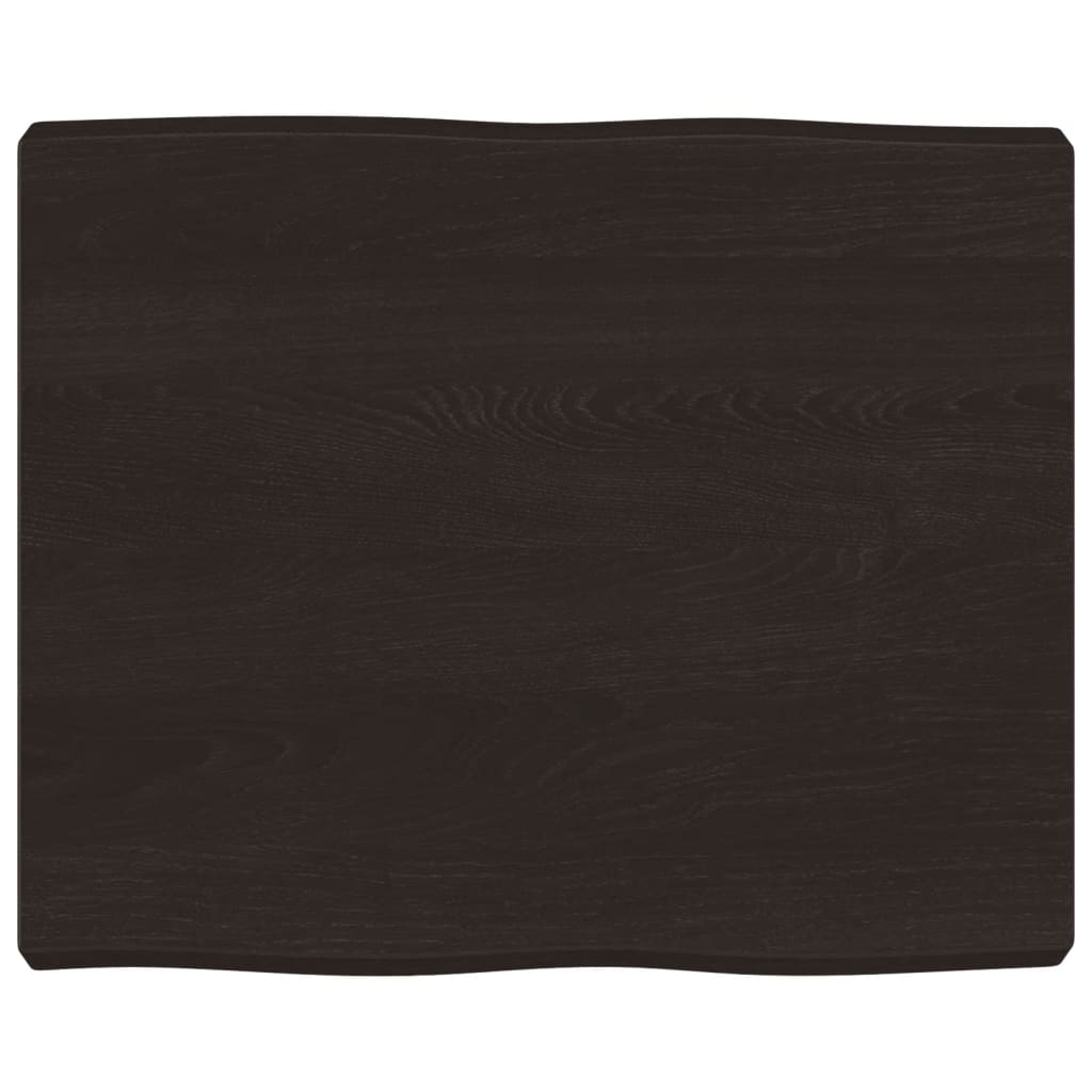 Bordplate mørkebrun 60x50x(2-6) cm behandlet heltre naturlig