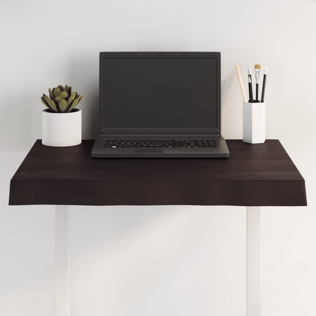 Bordplate mørkebrun 60x50x(2-6) cm behandlet heltre naturlig