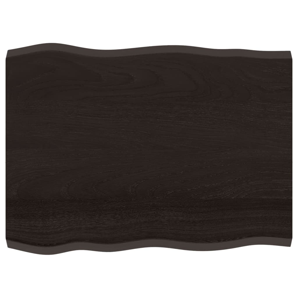 Bordplate mørkebrun80x60x(2-4)cm behandlet heltre naturlig kant
